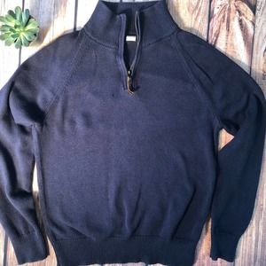 Crewcuts J. Crew Navy Zip Neck Cotton Sweater 14